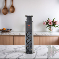 Prise de courant escamotable pour bureau de cuisine 220V avec double USB, prise de courant escamotable pour table