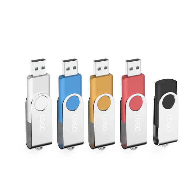 New Fast Speed Swivel USB 2.0 Flash Drive Custom Logo 128MB Multicolor Portable Data Storage 2-Year Warranty Metal+Plastic