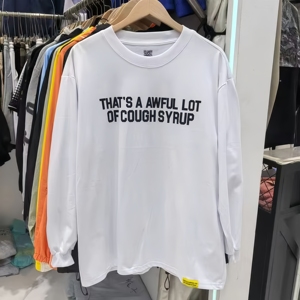 Sudadera con Capucha Personalizada OEM con Estampado Gráfico de Ángel para Hombre, Sudadera Térmica con la Frase 'That's a Awful Lot <span class=keywords><strong>of</strong></span> Cough Syrup' - Product Image 6