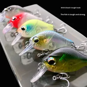 Mồi câu giả bằng nhựa hình cá nhỏ, ba móc câu, chất liệu thiếc mờ, kích thước 5,5 inch, trọng lượng 8g, dùng câu cá bass. - Product Image 1