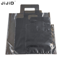 Sac à poignée découpé sur mesure JIJID, sac de shopping en plastique transparent noir, sac à poignée de vente au détail, emballage pour vêtements