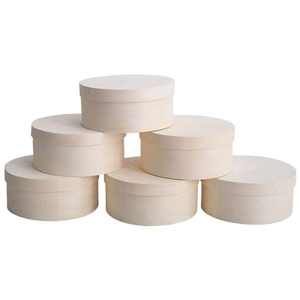 Multi-purpose Wooden Round Box With Wooden Cover Christmas Gift Box for Food/Fruit