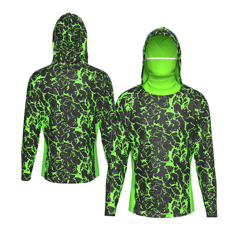 Custom Fishing Jersey Sublimation Design Outdoor Sun-Protective Face Mask Hooded Fishing Shirts