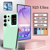 S25 Ultra 6,9 pouces 120 Hz Android 15 Deca Core 16 Go 1 To 108 MP 8000 mAh+ MTK Dimensity 5G Double SIM Face ID GPS Cadre Métallique Charge Rapide