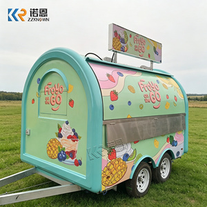 Truk Makanan Es Krim Hijau Mint Kustom, Gerobak Yogurt Beku Mobile dengan Billboard Atas dan Jendela Layanan - Product Image 2