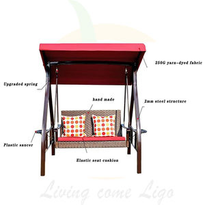 Mobili per esterni all'ingrosso appeso Patio altalene sedia in Rattan giorno letto giardino altalena in metallo Patio sedia a dondolo - Product Image 2