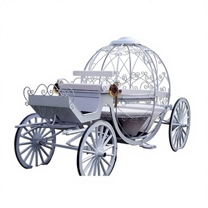 Carruaje de Cenicienta Blanco Inglés para Bodas, Carruaje de Calabaza de Cenicienta para Bodas, Carruaje de Cenicienta Blanco Cubierto de Cristal para Bodas - Product Image 1
