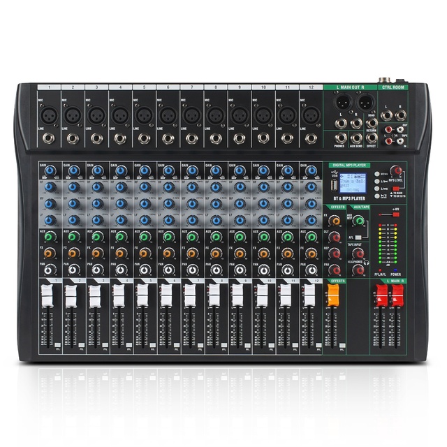 Professional 12-Channel Mixer with Reverb Mixer CT120 Professional Stage Equipment