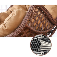 Confortable jardin extérieur balançoire oeuf rotin meubles alliage balançoire hamac chaise suspendue avec coussin de support
