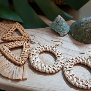 Venta al por mayor Boho hecho a mano de ratán pendientes - Product Image 5