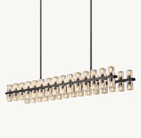 Éclairage de salon d'hôtel de luxe moderne fait à la main suspension en cristal rectangulaire personnalisée avec base d'ampoule E26 facile à accrocher