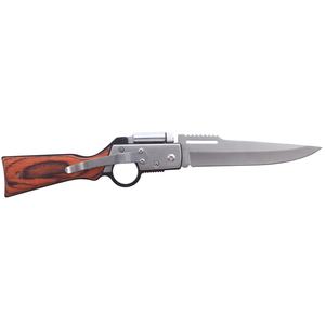 Lame en acier inoxydable tranchante rasoir Mini lumière LED manche en bois doublure de sécurité serrure pince de poche <span class=keywords><strong>couteau</strong></span> en forme de <span class=keywords><strong>fusil</strong></span> pour le Camping - Product Image 2