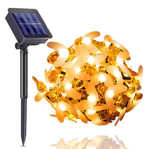 Lampe <span class=keywords><strong>solaire</strong></span> extérieur LED, fil lumineux comportant 50, 80, 100 ou 200 lampes étanches avec un panneau photovoltaïque, pour les fêtes de mariage, noël et la décoration du jardin - Product Image 6