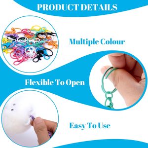 Winsyison – Lot de crochets pivotants colorés avec porte-clés, petits fermoirs mousquetons en alliage, clips de porte-clés robustes, crochets pour clés C - Product Image 3