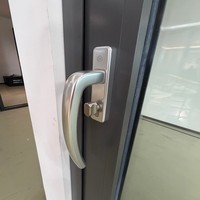Porte coulissante en verre à cadre en aluminium à rupture de pont thermique, design résistant au vent et aux intempéries pour application extérieure de maison moderne