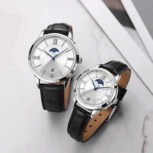 Reloj mecánico clásico de negocios con logotipo personalizado, lote pequeño, movimiento automático personalizable para hombres, mujeres, reloj de pareja - Product Image 2