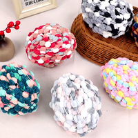 100g Multiple Colors 100% Polyester Pom Pom Yarn Fluffy Bobble Ball Yarn DIY Hand Knitting for Scarf Hat Cushion Blanket