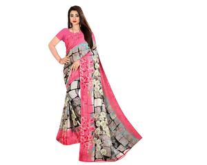 Moda y tendencia Casual Wear Seda Impreso Saree con pieza de blusa Indian Ladies Women Wear Precio bajo Surat al por mayor. Alfanumero - Product Image 1