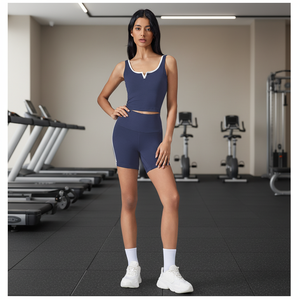 Women's Lightweight Short Sleeveless Tank Top Breathable Chest Pads Solid U-Back Sports Vest for Fitness Yoga Four-Way Stretch