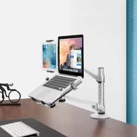 Support d'ordinateur portable en alliage d'aluminium pour écran de 10-15 pouces et tablette de 9-10 pouces, avec bras robotique de levage combiné - Vente Flash
