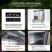 Congélateur Armoire en Acier Inoxydable à Opération Verticale, Réfrigération et Congélation, Meuble de Cuisine Multifonctionnel pour Présentation de Produits Frais