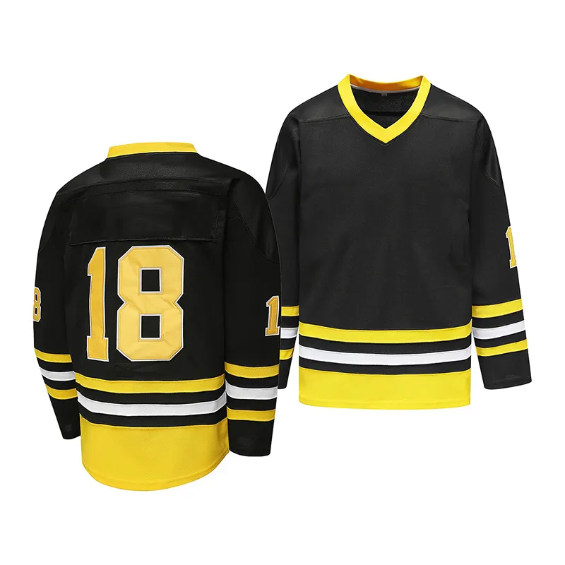 Abbigliamento personalizzato internazionale Hockey su ghiaccio Tackle Logo con ricamo in saia maglia Hockey su ghiaccio