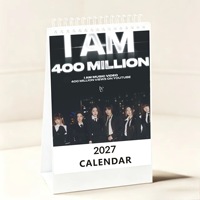 Calendrier de bureau en spirale KPOP Group IVE SUGA ATEEZ RESCENE 2027, décoration de bureau, Bangchan Felix Hyunjin, cadeau pour les fans
