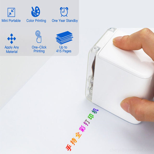 Yaomatec Portable Mobile Color Mini Handheld Printer WIFI USB Logo Wireless Food Inkjet Printer