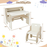 Ensemble de bureau et chaise d'étude pour enfants en plastique moderne avec étagère de rangement, design nuage, pour chambre et salle à manger