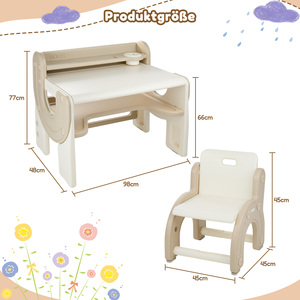 Ensemble de bureau et chaise d'étude modernes pour enfants, design nuage, avec étagère de rangement, pour la maison et la crèche - Product Image 6