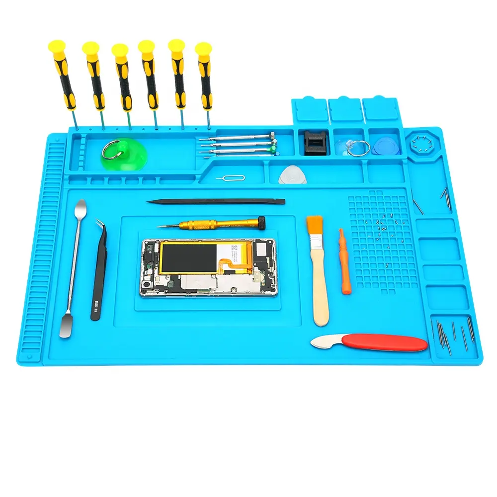 Heat Resistant Work Mat Soldering Silicone Mat Silicone Man for Mobile Phone Repair Mats & Pads Square 450*300 Mm Not Support