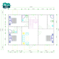 Diseño de Lujo, Alta Calidad, Vivienda Modular de 2 Pisos con Techo a Dos Aguas y 4 Dormitorios, Espacio de Vivienda Modular, Oficina en el Patio Trasero, Villa