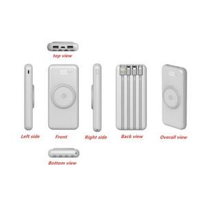 Banco de Energía Portátil LED de 10000 mAh con Logotipo Personalizado, 4 Cables Integrados y Cargador Inalámbrico, Gran Venta - Product Image 2