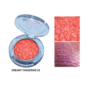 Fard à paupières professionnel effet caméléon, quatre couleurs - Fini métallique, scintillant, chromé, dégradé <span class=keywords><strong>pêche</strong></span>/bleu - Product Image 5