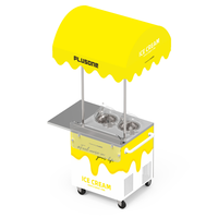 Hete verkoop Miles IJsjeskar RVS Gelato & Yoghurtmachine 2 smaken Mobiele straatverkoop Aanvaardt aangepast logo