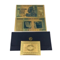 Envío Gratis todo el dinero 100 trillones de dólares billetes de banco de Zimbabue billete Chapado en lámina de oro en Stock