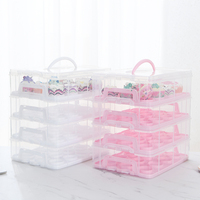 Boîte à gâteau en plastique 4 couches, Portable, couleur personnalisée, 80 pièces