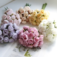 Bouquet de mariage de haute qualité, 27 têtes de roses thé, prix bas, fleurs brillantes en strass, bouquet de mariage pour table de mariage