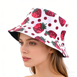 Sombrero de Pescador de Verano al por Mayor, con Estampados de Frutas, Reversible y Plegable, para Viajes y Playa, Protección Solar para Mujer - Product Image 5