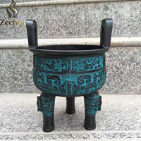 Sculptures circulaires d'encens sur mesure, statues en bronze poli sculptées à la main, brûleurs, vases rituels pour les temples familiaux