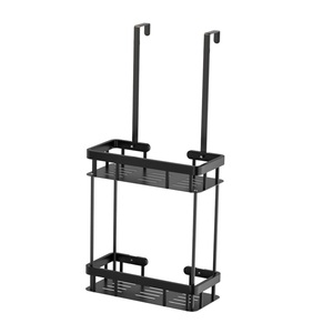 Étagères de rangement modernes à double niveau pour salle de bain, à suspendre derrière la porte, sans perçage, étanches, en acier inoxydable, pour douche et toilettes - Product Image 1