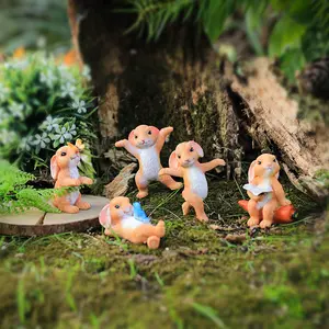 Set Aksesori tanam taman, Resin peri dekorasi rumah gadis rahasia Aksesori patung miniatur taman