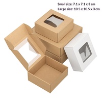 Boîte cadeau carrée en papier kraft blanc mat créatif, bonne étanchéité, personnalisable, transparente pour aliments et économique