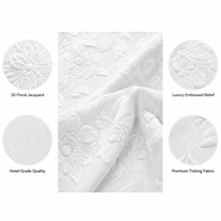 Protège-matelas en tissu jacquard floral 3D gaufré, qualité hôtelière de luxe, tricot épais