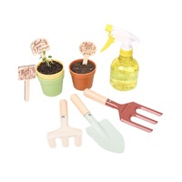 Juego de Herramientas de Jardín de Madera para Niños, Juego de Imitación de Cultivo, Juego Educativo de Madera para Niños al Aire Libre