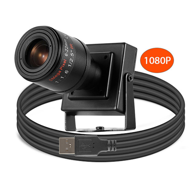 2MP USB Industry Camera Webcam 1080P 60FPS Ultra HD 2.8-22mm 5X Zoom Usb Camera Free Driver Computer Camera Coms