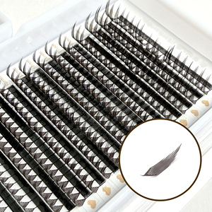 Cheveux synthétiques de style coréen à marque privée, effet 3D, naturels, doux, véganes, sans cruauté, faits à la main, préfabriqués, <span class=keywords><strong>anime</strong></span>, brun foncé - Product Image 2