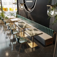 Ensemble de sièges semi-circulaires en acier inoxydable pour restaurant, établissement de hot pot et de barbecue, usage commercial
