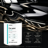 Peinture en aérosol 2K PURE BLACK 4L facile à appliquer pour garages, voitures particulières, fourgonnettes, retouche – Vente chaude, résistante aux rayures – LUMORA