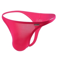 Sous-vêtement sexy en soie pour hommes, avec caleçon, Transparent, G String